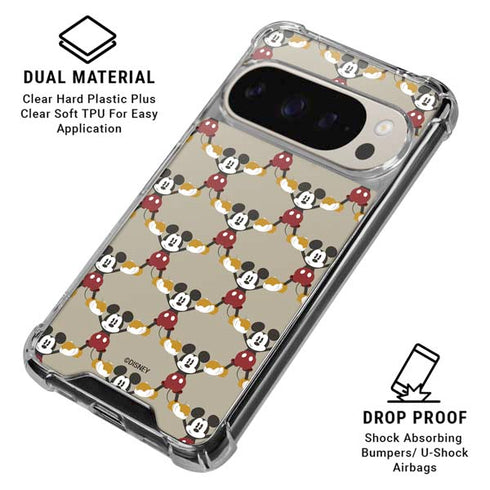 Disney Mickey Mouse Pattern Formation Pixel 9/9 Pro Clear Case